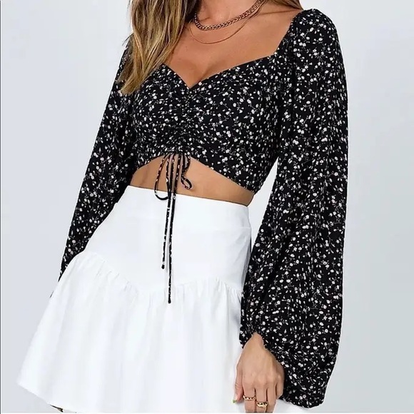 Princess Polly Floral Maple Long Balloon Sleeve - Picture 2 of 3